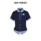 13DE MARZO | 2605 Lines Bear Tight Shirt Nazy Blue