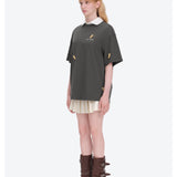 13DE MARZO | 2605 Mini Flocked Bear T-shirt Dark Grey