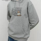 MARITHE 2511 涂鸦熊连帽减龄卫衣 灰