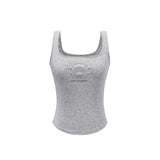 13DE MARZO | 2601 Bear Logo Tank Top Dark Grey