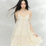 VIA PITTI 2606 不规则蕾丝吊带小衫