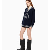 ANN ANDELMAN 2511 拼接领OS美式毛衣