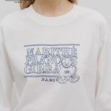 MARITHE 2511 涂鸦图案长袖T恤 白