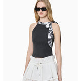 ANN ANDELMAN 2603 印花丝巾毛织背心 深灰