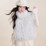 Kroche 2511  云端糯绒 100%狐狸毛 立领简约皮草马甲