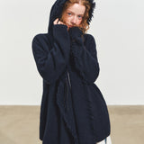 SOMESOWE 2512 慵懒风流苏连帽开衫 藏青