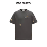 13DE MARZO | 2605 Mini Flocked Bear T-shirt Dark Grey