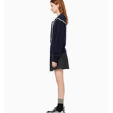 ANN ANDELMAN 2512 海军领系带套头毛衣 藏青