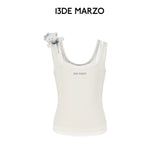 13DE MARZO | 2605 Faux Gem Vest White