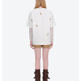 13DE MARZO | 2605 Mini Flocked Bear T-shirt Beige