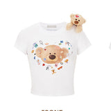13DE MARZO | 2506 Bear Stickers Top White