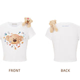 13DE MARZO | 2506 Bear Stickers Top White