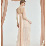 SHEER LUCK 2601 蕾丝抹胸连衣裙 米杏