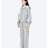 13DE MARZO | 2602 Lace Edge Sweatpants Grey