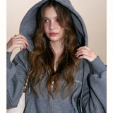 Kroche 2602 细闪复合绒 雪花刺绣宽松连帽卫衣