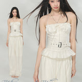 VIA PITTI 2605 荷叶边褶皱腰袢系带挂脖抹胸