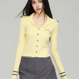 MacyMccoy 2502 大翻领针织开衫 黄