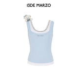 13DE MARZO | 2606 Faux Gem Vest Light Blue