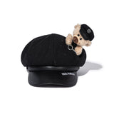 13DE MARZO | 2602 Glass Print Octagonal Beret Black