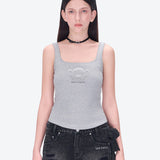 13DE MARZO | 2601 Bear Logo Tank Top Dark Grey