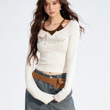 MacyMccoy 2511 假两件蝴蝶Tee 米