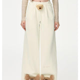 13DE MARZO | 2408 Bear Laced Casual Pants White