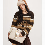 MacyMccoy 2511 复古条纹宽松毛衣