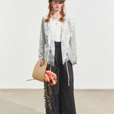 SOMESOWE 2510 波嬉风V领系带开衫