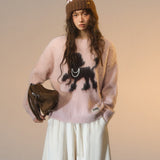 SOMESOWE 2511 傲娇小狗圆领毛衣