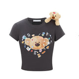 13DE MARZO | 2506 Bear Stickers Top Black