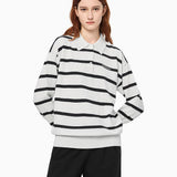 ANN ANDELMAN 2512 长袖Polo领条纹毛织