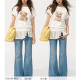 SOMESOWE 2507 珍珠萌宠印花短袖