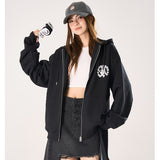 ADLV 2511 AC熊印花拉链连帽卫衣 黑