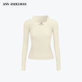 ANN ANDELMAN 2610 金属扣毛织长袖 杏