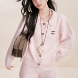 Kroche 2602 撞色贴布绣翻领毛衣+毛织短裤