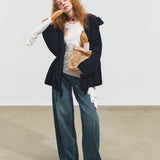 SOMESOWE 2512 慵懒风流苏连帽开衫 藏青