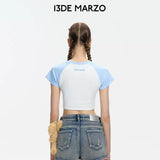 13DE MARZO | SS2404 Doozoo Graffti Logo Top Blue