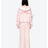 13DE MARZO | 2602 Lace Edge Sweatpants Pink