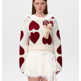 13DE MARZO | 2412 Heart Logo Short Sweater