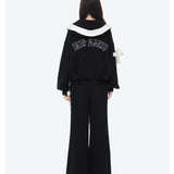 13DE MARZO | 2602 Lace Edge Sweatpants Black