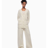 ANN ANDELMAN 2512 肌理感毛织宽松休闲长裤