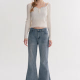 Kroche 2511 打揽格纹蕾丝花边假两件绞花针织衫 白