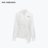 ANN ANDELMAN 2610 皱皱扭结长袖衬衫