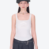 13DE MARZO | 2601 Bear Logo Tank Top White