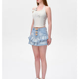 13DE MARZO | 2510 Bear Denim Cake Skirt
