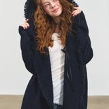 SOMESOWE 2512 慵懒风流苏连帽开衫 藏青