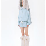 13DE MARZO | 2511 Doozoo Zipper Hoodie Blue