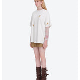 13DE MARZO | 2605 Mini Flocked Bear T-shirt Beige