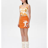 13DE MARZO | 2510 Fruit Net Stripe Vest Orange