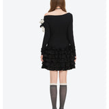 13DE MARZO | 2601 Off-Shoulder Tiered Dress Black